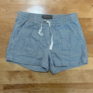 J Crew Point Sur Classic Summer Blue White Striped Shorts with Tie size XS